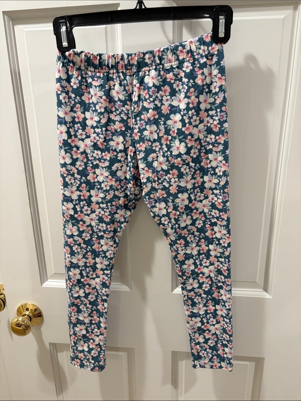OshKosh B'gosh Teal Floral Leggings with Pink and White Flowers